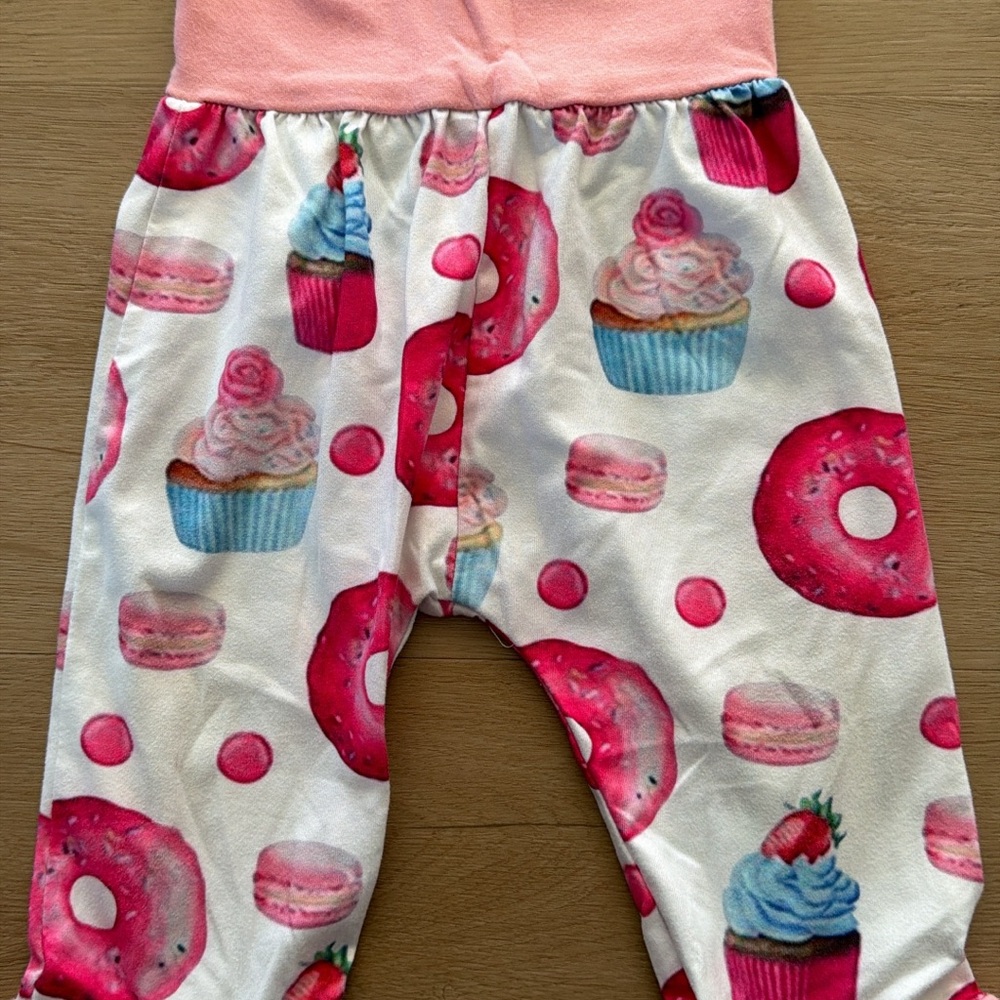 Pink Sweet Treats Baby Leggings - Donut & Cupcake Print